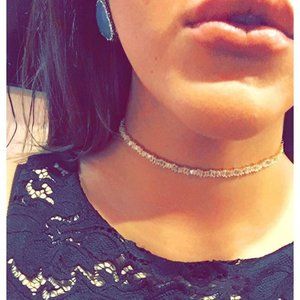 Gold Trendy Baguette Choker Necklace Adjustable